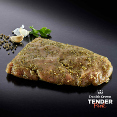 Skinke steak,m/ hvidløg&peberfrugt
