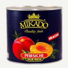 Ferskner halve i sukkerlage 3 kg (nettvægt 1,5 kg)