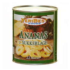 Ananasringe i sukkerlage små ringe (drænet 490 g)