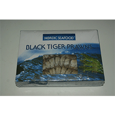 Tigerrejer black m/hoved & skal rå 8/12 lbs