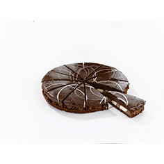 Chokolade tærte Night & Day udskåret i 12 stk