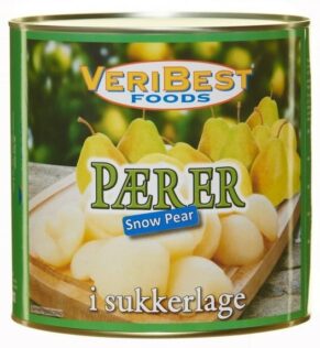 Pærer, halve i sukkerlage (drænet vægt 1500 g)