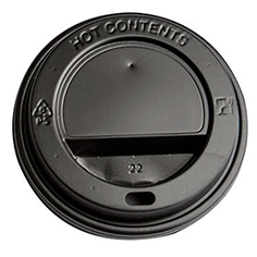 Plastlåg sort, højt t/kaffebæger Ø90xH20  mm
