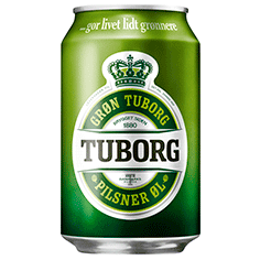 Grøn Tuborg dåse 33 cl excl. pant