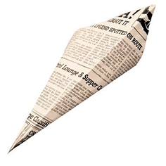 Kræmmerhus old News PE-belagt 50+15g 295x210x210mm