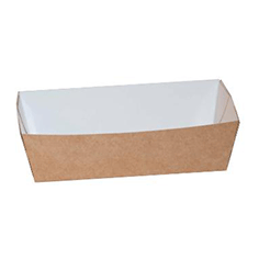Pommes frites bakke nr. 1 brun/hvid 138x67x43mm