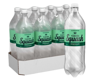TUBORG SQUASH SPORTSVAND, SUKKERFRI 8x150cl