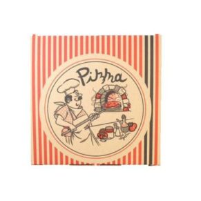 FRANCIA PIZZAÆSKER M/STRIBER  41x41x4, 50 stk